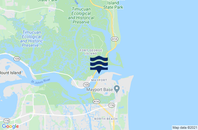 Karte der Gezeiten St. Johns River at Bar Pilot Dock, United States