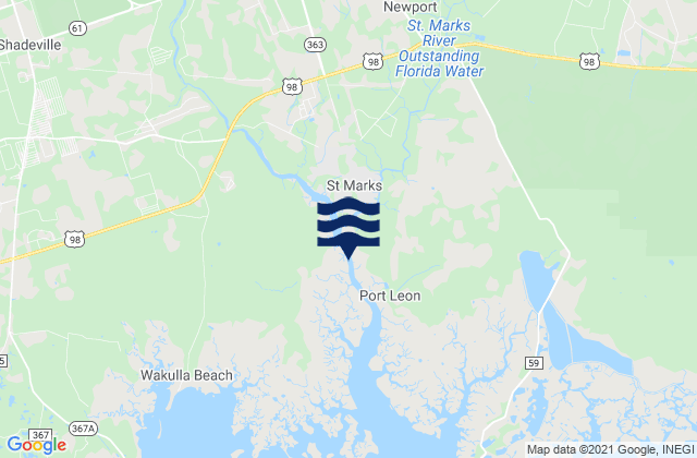 Karte der Gezeiten St. Marks (St. Marks River), United States