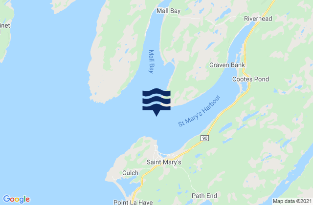 Karte der Gezeiten St. Mary's Harbour, Canada