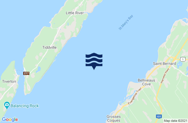 Karte der Gezeiten St. Marys Bay, Canada