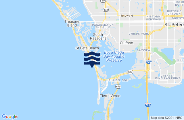 Karte der Gezeiten St. Pete Beach, United States
