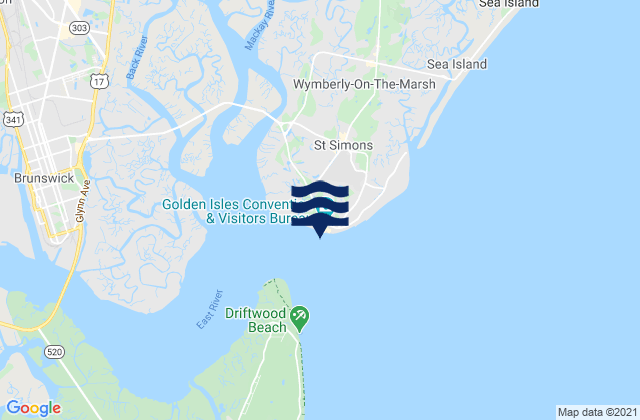 Karte der Gezeiten St.simons Island, United States