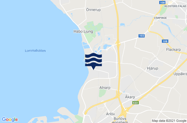 Karte der Gezeiten Staffanstorps Kommun, Sweden