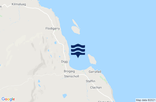 Karte der Gezeiten Staffin Bay, United Kingdom