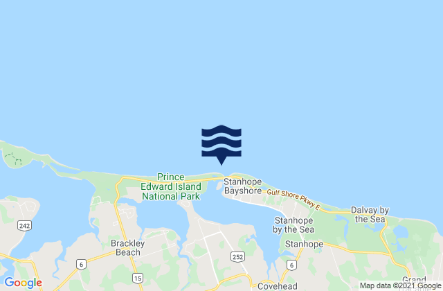 Karte der Gezeiten Stanhope Beach, Canada