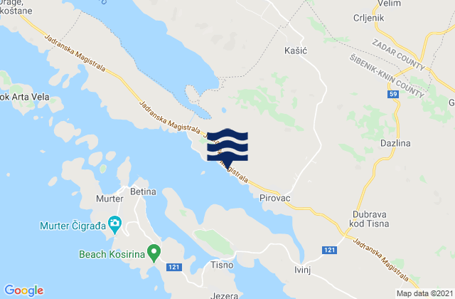 Karte der Gezeiten Stankovci, Croatia