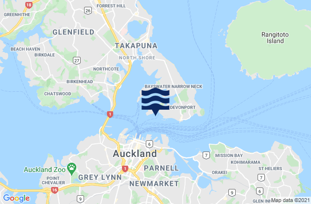 Karte der Gezeiten Stanley Bay, New Zealand