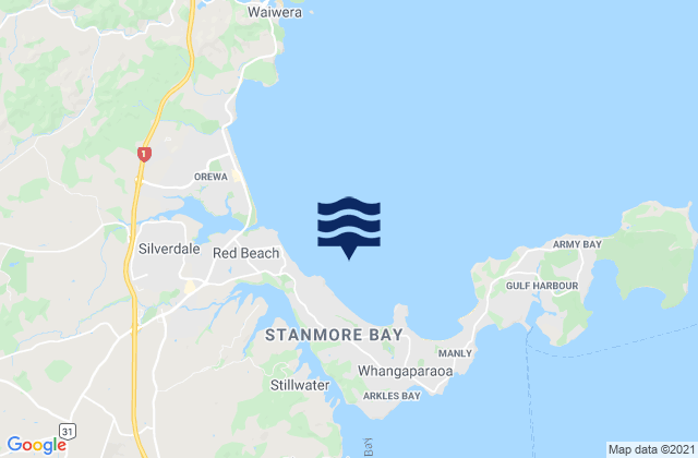 Karte der Gezeiten Stanmore Bay, New Zealand