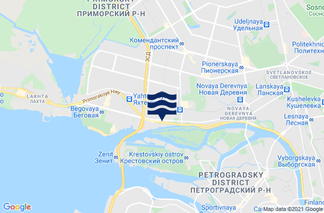 Karte der Gezeiten Staraya Derevnya, Russia