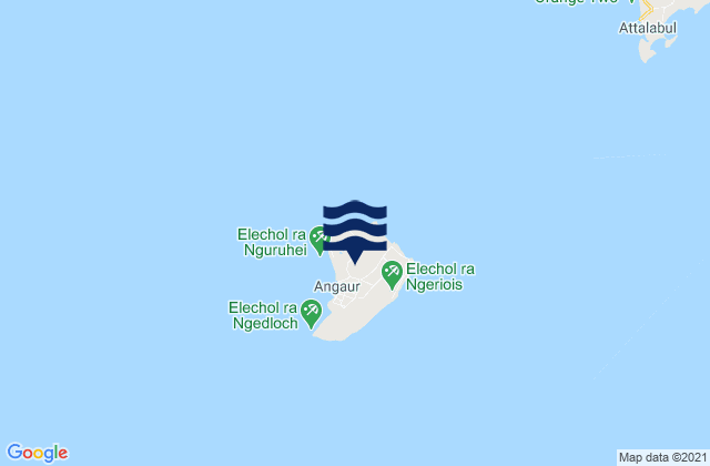 Karte der Gezeiten State of Angaur, Palau