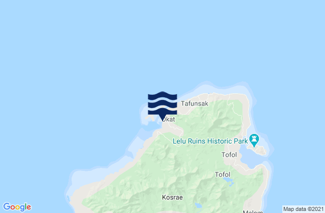 Karte der Gezeiten State of Kosrae, Micronesia