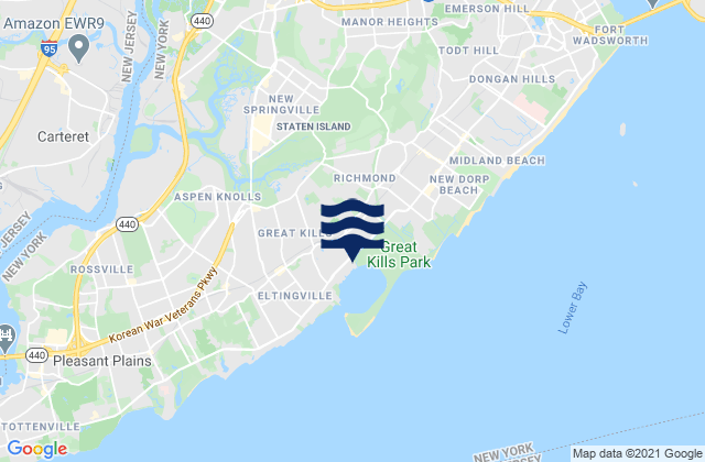 Karte der Gezeiten Staten Island, United States