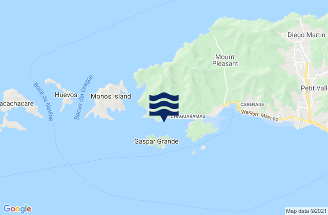 Karte der Gezeiten Staubles Bay, Trinidad and Tobago