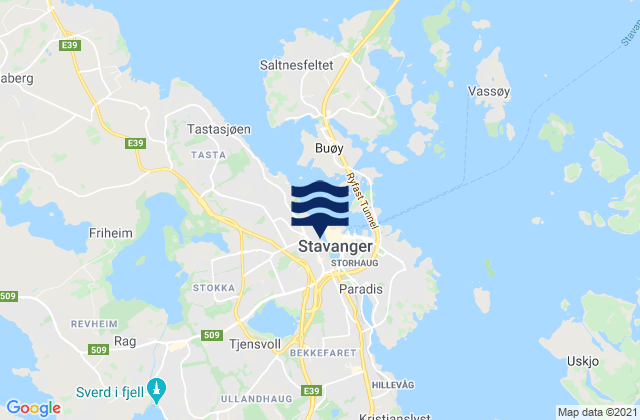 Karte der Gezeiten Stavanger, Norway