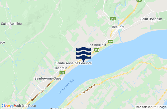 Karte der Gezeiten Ste-Anne-De-Beaupr, Canada