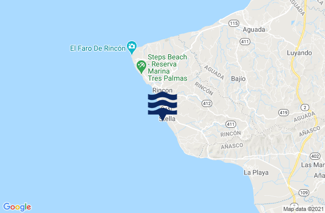 Karte der Gezeiten Stella, Puerto Rico