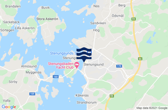 Karte der Gezeiten Stenungsund, Sweden