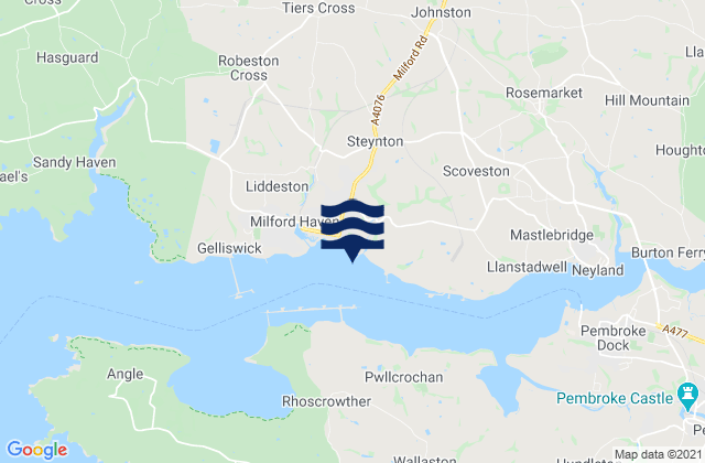 Karte der Gezeiten Steynton, United Kingdom