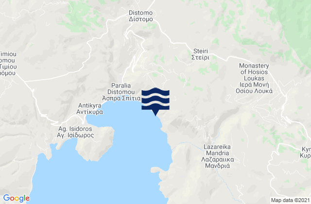 Karte der Gezeiten Steíri, Greece