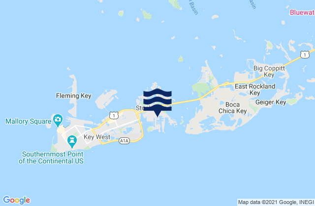 Karte der Gezeiten Stock Island, United States