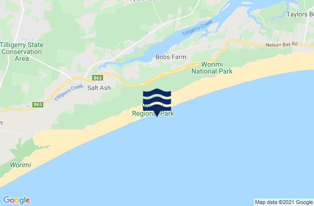 Karte der Gezeiten Stockton Beach, Australia