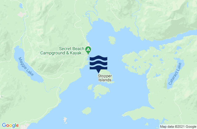 Karte der Gezeiten Stopper Islands, Canada