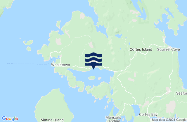 Karte der Gezeiten Stove Islets, Canada