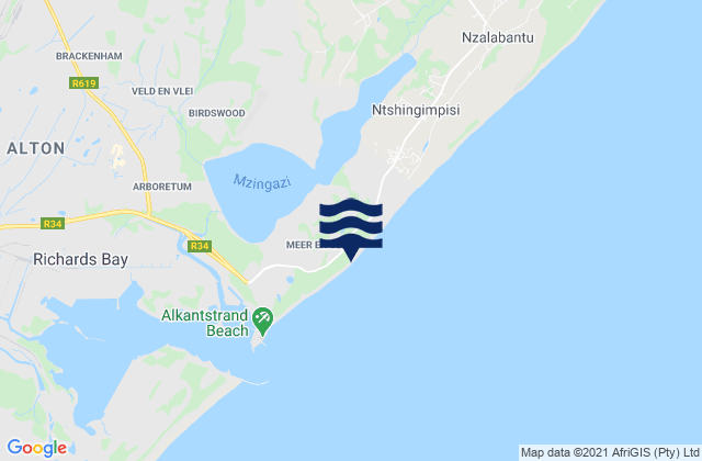 Karte der Gezeiten Strand (Pipe), South Africa