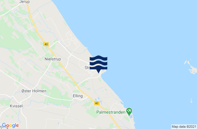 Karte der Gezeiten Strandby, Denmark