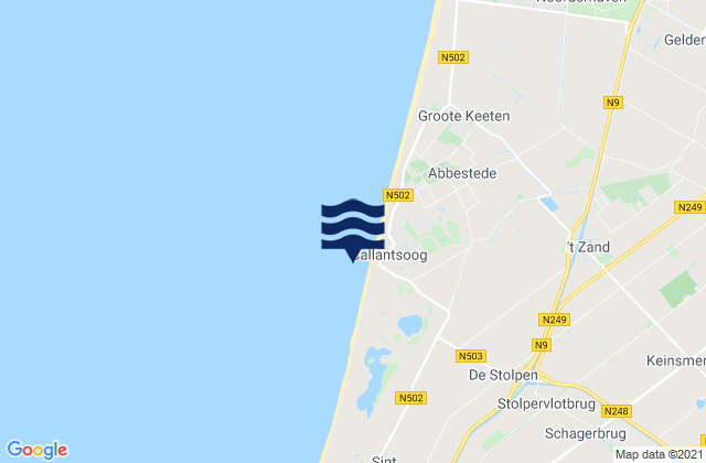 Karte der Gezeiten Strandslag Callantsoog, Netherlands