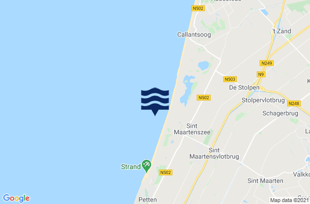 Karte der Gezeiten Strandslag Sint Maartenszee, Netherlands