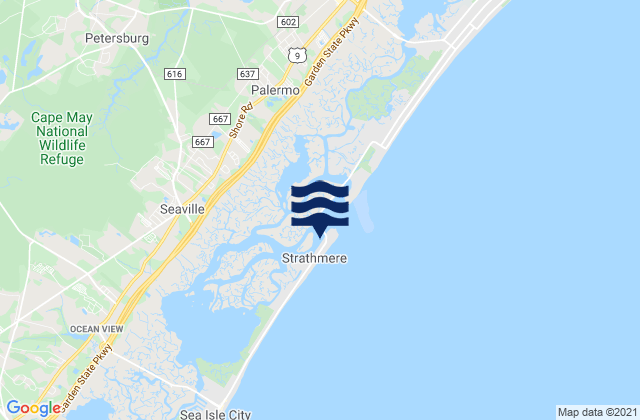 Karte der Gezeiten Strathmere (Strathmere Bay), United States