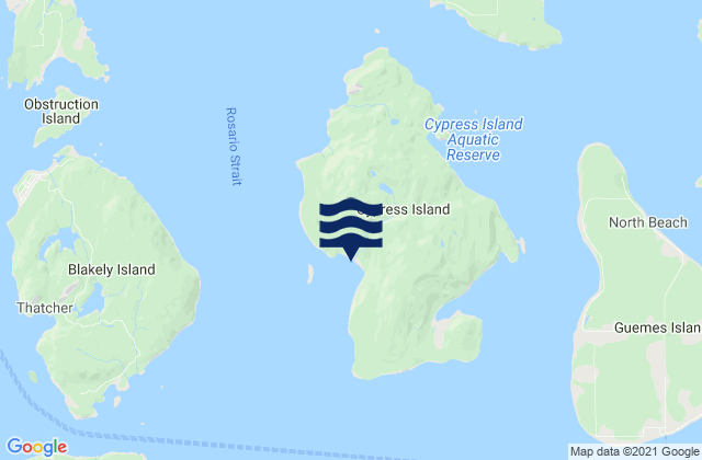 Karte der Gezeiten Strawberry Bay Cypress Island, United States