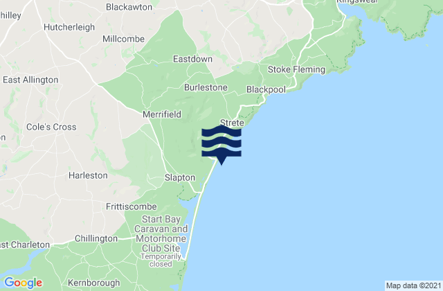 Karte der Gezeiten Strete Gate Beach, United Kingdom