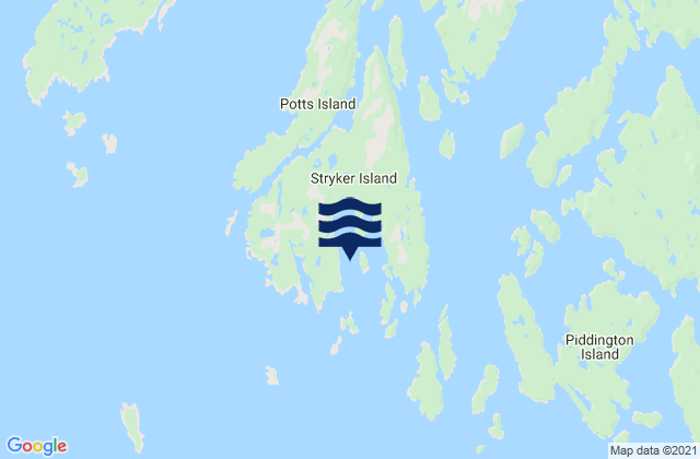 Karte der Gezeiten Stryker Island, Canada