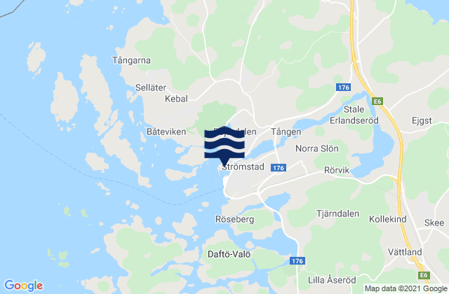Karte der Gezeiten Strömstad, Sweden