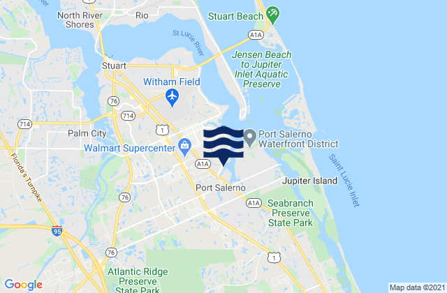 Karte der Gezeiten Stuart Public Beach, United States