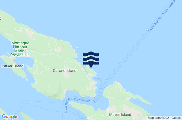 Karte der Gezeiten Sturdies Bay, Canada