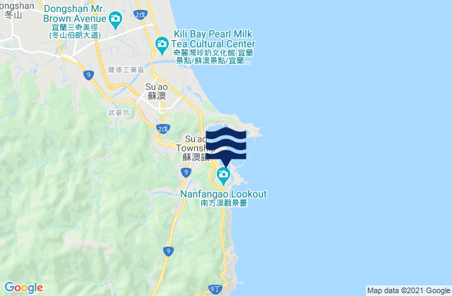 Karte der Gezeiten Su-ao Kang, Taiwan
