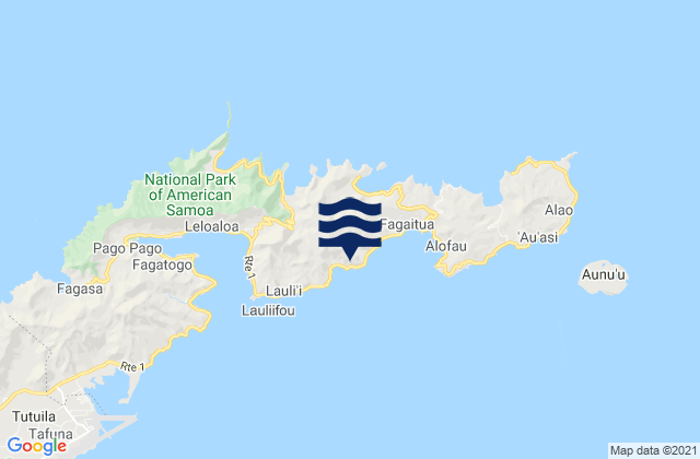 Karte der Gezeiten Sua County, American Samoa