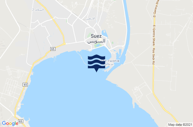 Karte der Gezeiten Suez, Egypt