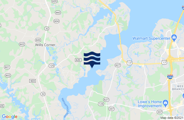 Karte der Gezeiten Suffolk, United States