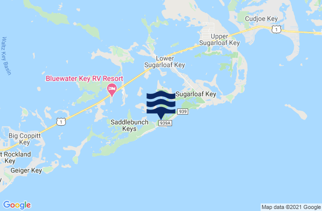 Karte der Gezeiten Sugarloaf Beach, United States