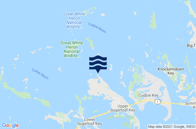 Karte der Gezeiten Sugarloaf Key North End Bow Channel, United States
