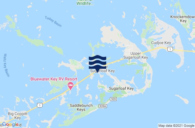 Karte der Gezeiten Sugarloaf Shores North, United States