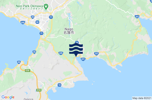 Karte der Gezeiten Sukku, Japan