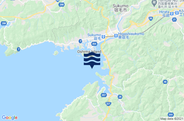 Karte der Gezeiten Sukumo Ko, Japan