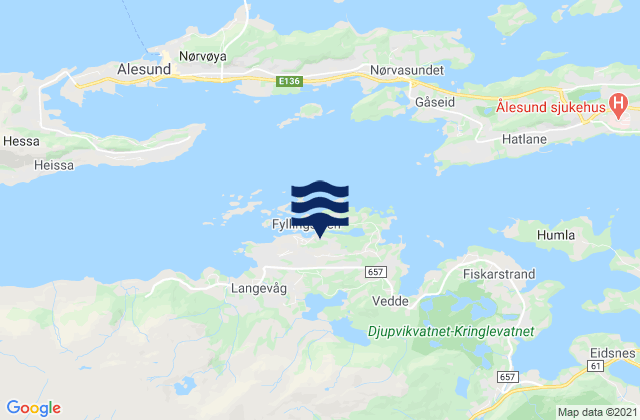 Karte der Gezeiten Sula, Norway