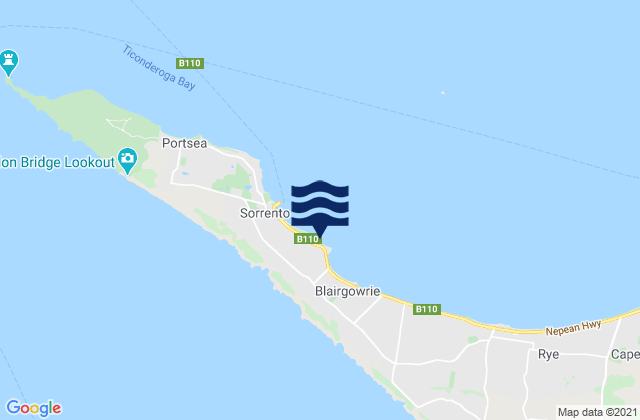 Karte der Gezeiten Sullivan Bay, Australia