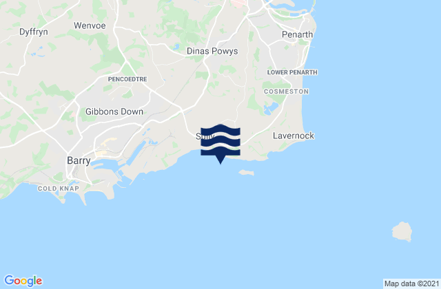 Karte der Gezeiten Sully Bay, United Kingdom
